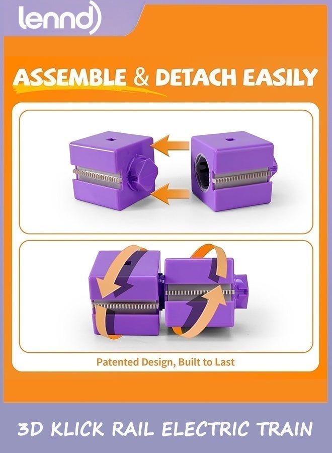 لينند مجموعة قطار كهربائي ثلاثي الأبعاد، مسار سباق مرن سحري للأطفال من عمر 3 إلى 8 سنوات، 83 قطعة، كتلة مسار سيارة سباق مضادة للجاذبية، لعبة تعليمية STEM للأولاد والبنات وأعياد الميلاد - Image 4