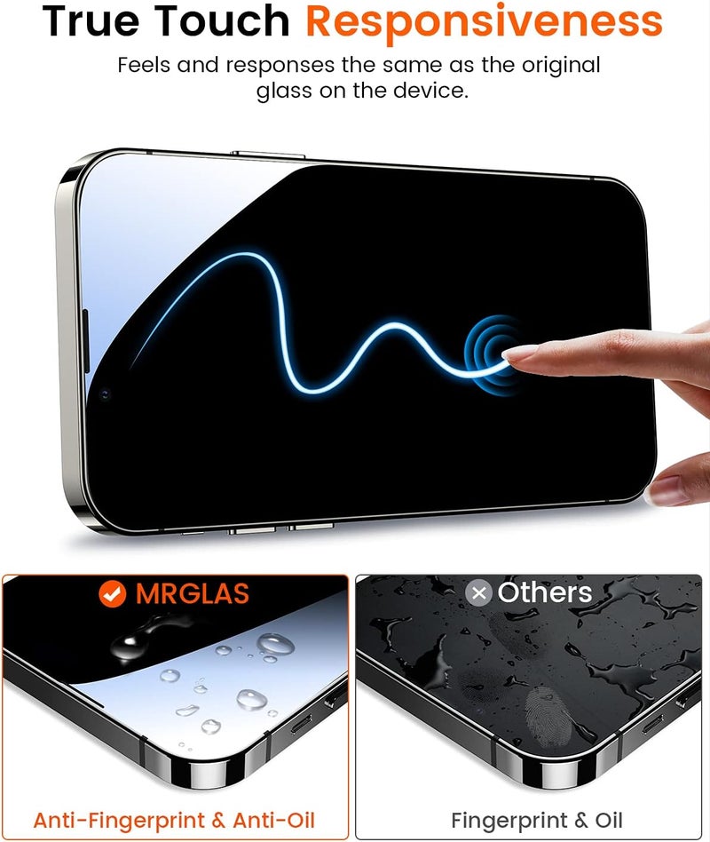 MRGLAS 2 Packs Screen Protector for iPhone 13/13 Pro [9H+ Military-Grade Aerospace Glass][Auto-Alignment Kits] Shatterproof Tempered Glass Film for 13/13 Pro 6.1" Zero-Bubble - Image 4
