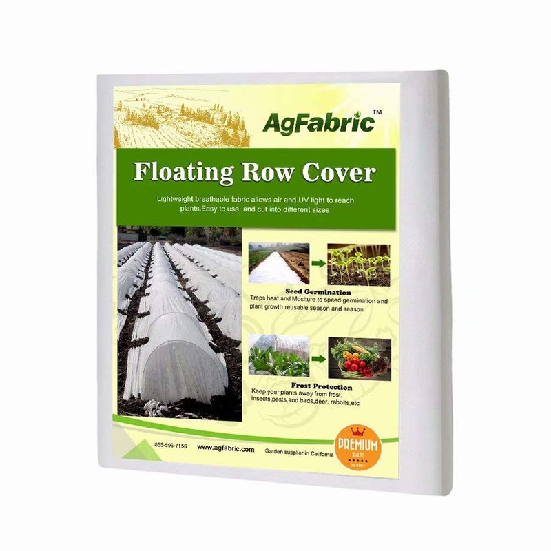 Agfabric Plant Covers Freeze Protection 10'x50' 0.9oz Frost Blankets for Plants Drawstring Bags Shrub Jacket Warm Protection,White - Image 1
