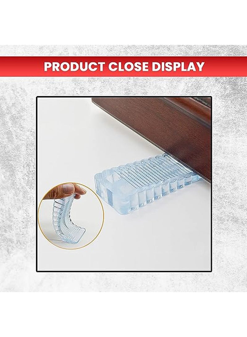 Door Stops - Pack of 4 Rubber Security Wedge for Bottom of on Carpet, Concrete, Tile, Linoleum & Wood - Heavy Duty Stoppers, For All Floor Types, Decorative Stopper - Image 3