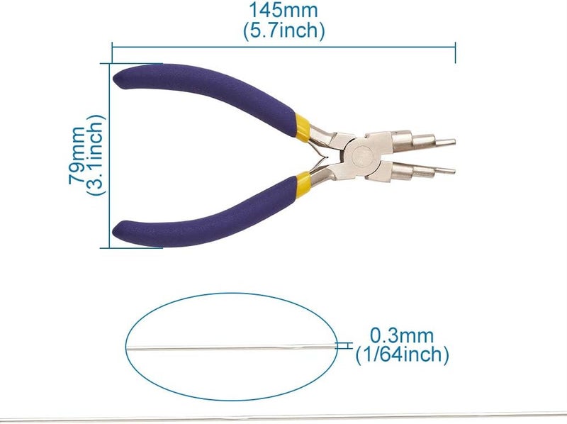 BB Beadthoven Beadthoven 1-Piece 6 in 1 Wire Looper Multi-Size Loping Pliers with 0.3mm Copper Wire Bail Ring Making Tool Forming Pliers Non-Slip Comfort Grip Handle for 3mm to 10mm Loops and Jump Rings - Image 5