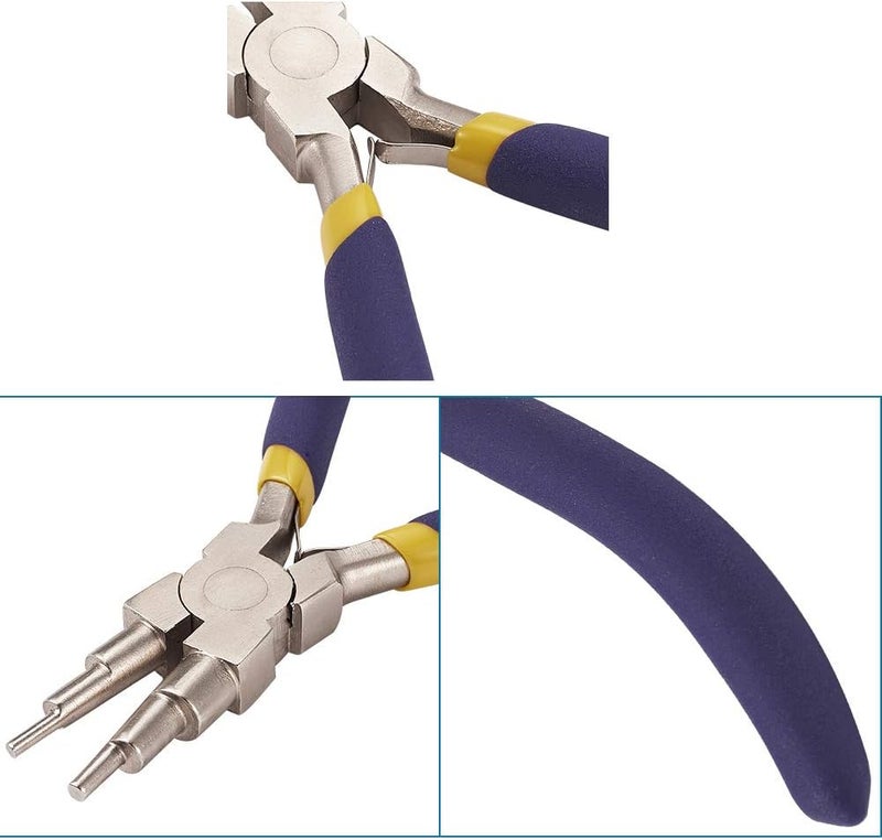 BB Beadthoven Beadthoven 1-Piece 6 in 1 Wire Looper Multi-Size Loping Pliers with 0.3mm Copper Wire Bail Ring Making Tool Forming Pliers Non-Slip Comfort Grip Handle for 3mm to 10mm Loops and Jump Rings - Image 3