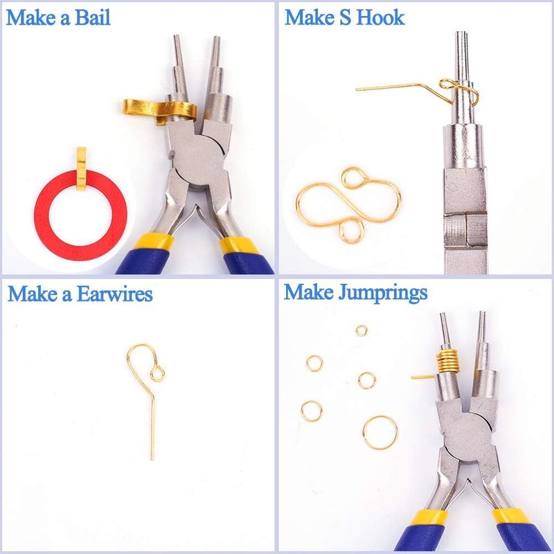 BB Beadthoven Beadthoven 1-Piece 6 in 1 Wire Looper Multi-Size Loping Pliers with 0.3mm Copper Wire Bail Ring Making Tool Forming Pliers Non-Slip Comfort Grip Handle for 3mm to 10mm Loops and Jump Rings - Image 4