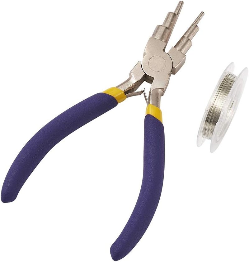 BB Beadthoven Beadthoven 1-Piece 6 in 1 Wire Looper Multi-Size Loping Pliers with 0.3mm Copper Wire Bail Ring Making Tool Forming Pliers Non-Slip Comfort Grip Handle for 3mm to 10mm Loops and Jump Rings - Image 2