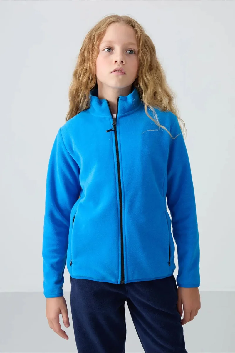Tommylife Cerulean Blue TOMMY Youth Unisex Zipper Sweatshirt  | Best Price UAE