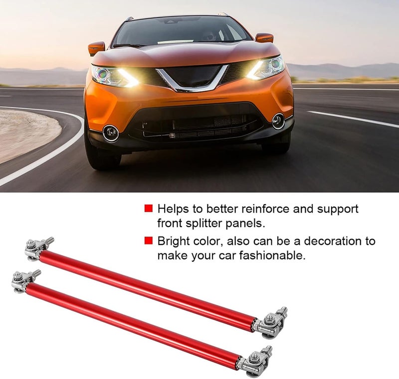 Pilipane Front Splitter Support Rods, 1 Pair 20cm Car Bumper Support Rods, Front Bumper Lip Splitter Lightweight Aluminium, Reinforce Front Splitter, Fashionable Auto Decoration(red) - Image 3