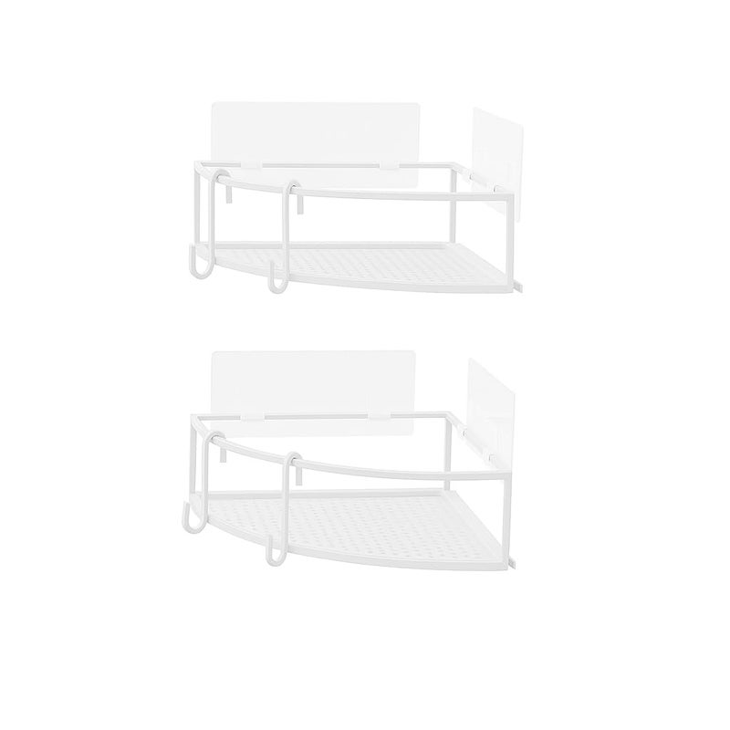 Umbra Cubiko Shower Corner Shelf Metal Floating Shelves with Adhesive Mounting Strips 2Pack White