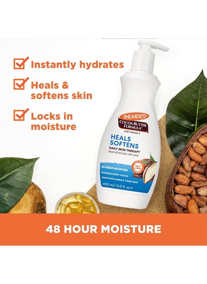 PALMER'S Cocoa Butter Formula Daily Skin Therapy Cocoa Butter Body Lotion for Dry Skin, Hand & Body Moisturizer, Pump Bottle, 13.5 Oz (Pack of 1)  - Image 2