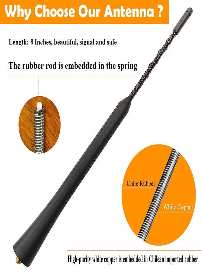 RooFox 9 Inch Antenna for Ford Edge (2007-2014), Ford Edge Antenna, Flexible Rubber Antenna Replacement Mast for Ford Edge 2007 2008 2009 2010 2011 2012 2013 2014 - Image 2
