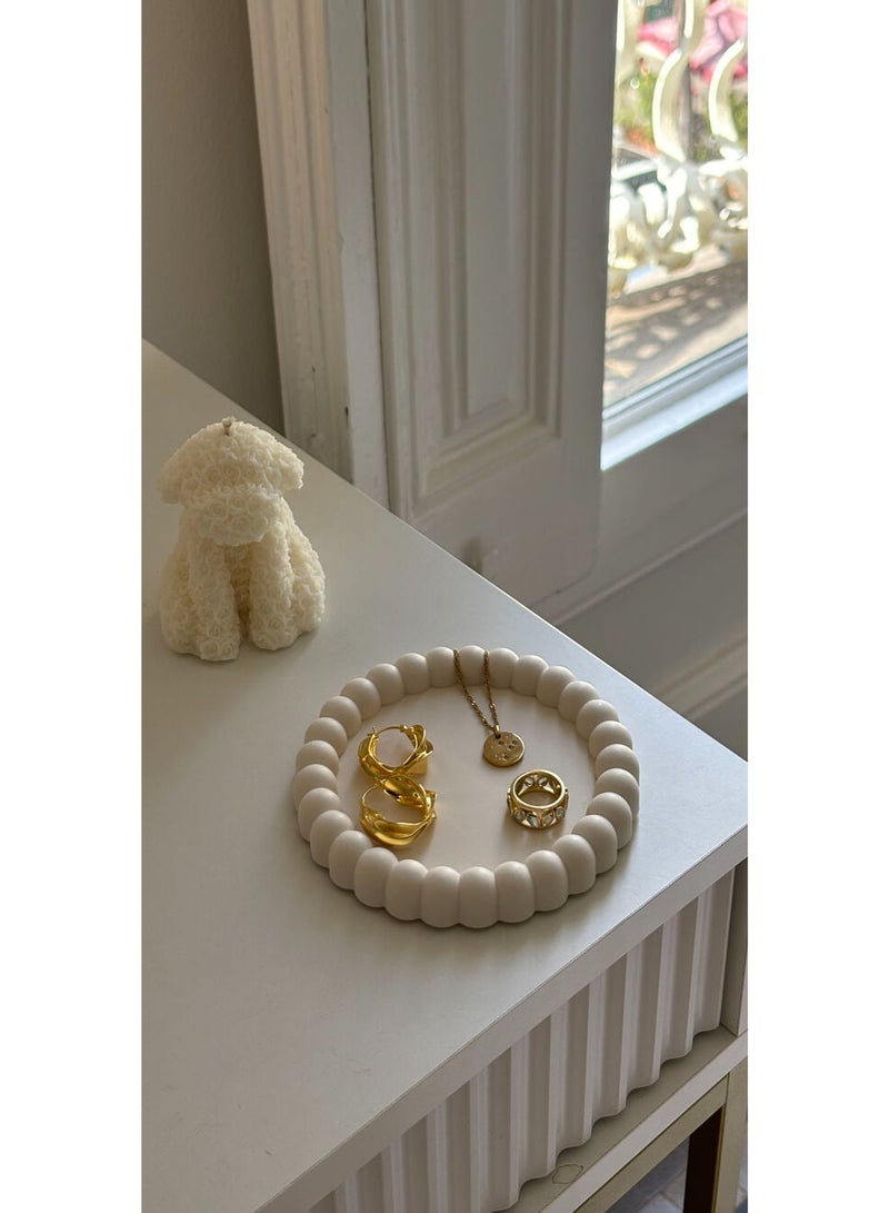 Boho Style Concrete Decorative Trays for Jewelry & Keys – Set of 3 - Image 4