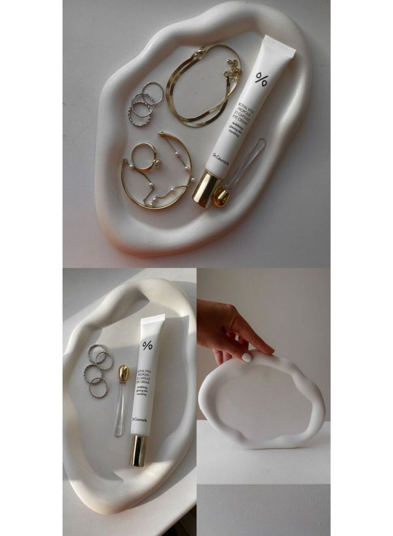 Boho Style Concrete Decorative Trays for Jewelry & Keys – Set of 3 - Image 2