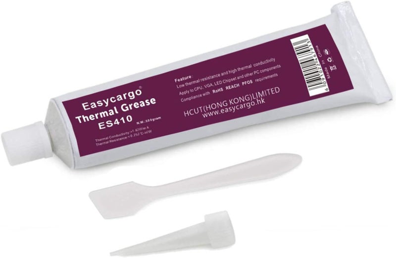 Easycargo 100g Thermal Paste Kit - White Silicone Carbon Thermal Compound for All Coolers, Cooling Heatsink Interface GPU VGA LED Voltage Regulator MOSFET Transistors - Image 1