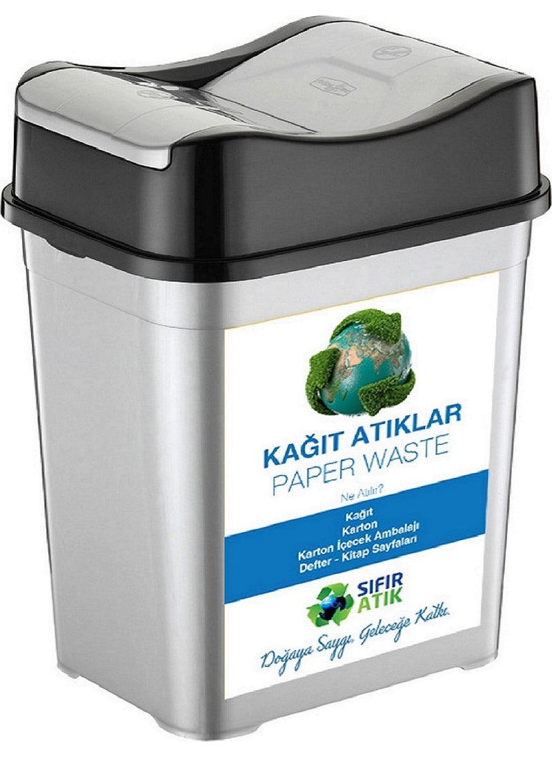 Deembro Zero Waste Bin 50 Lt * 4 Pieces Recycling Bin Plastic Double Cover Paper Organic Glass Plastic  - Image 5