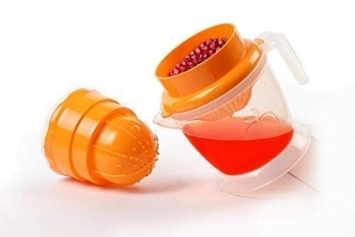 KitchenKraft Portable Nano Juicer Manual Fruit Vegetable Juicer 2 in 1 Hand Press Small Juicer Nano Orange Juicer Squeezer Lemon Squeezer Hand Press 2 in1 Multicolor 1PC