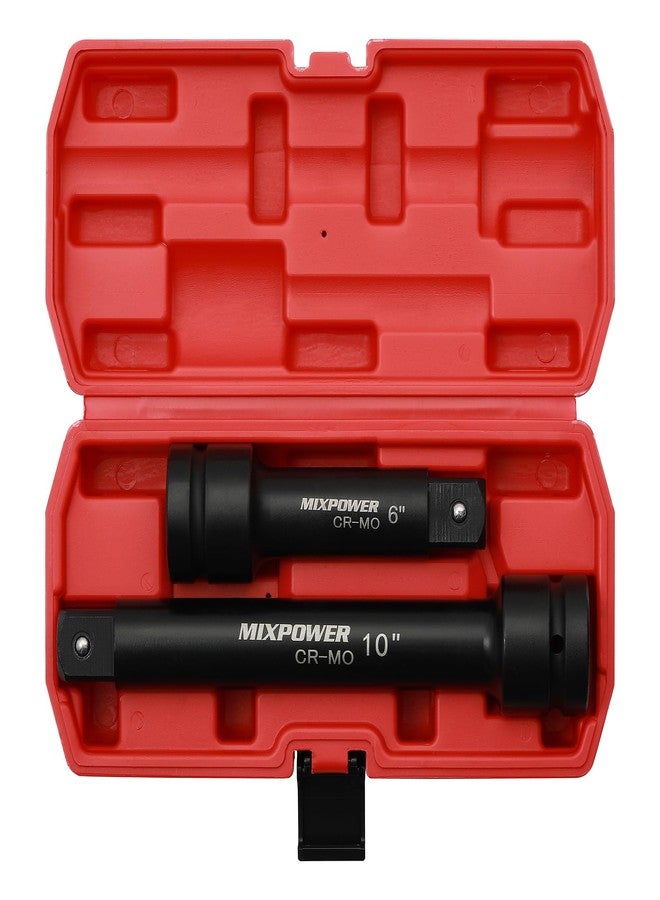MIXPOWER 1" Drive by 6", 10" Impact Socket Extension Bar, Chrome Molybdenum Steel, 6", 10" ext. bar. - Image 1