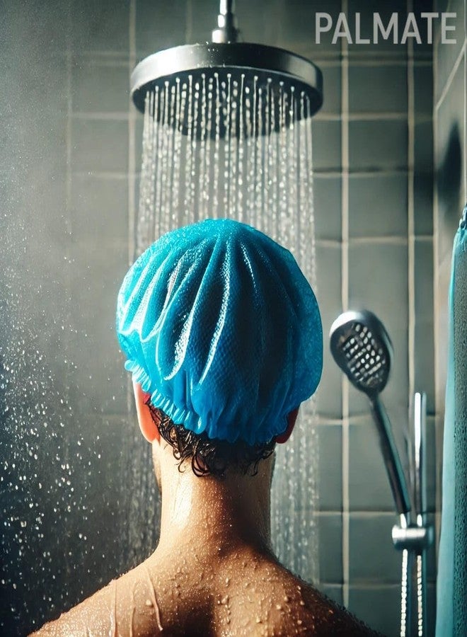 Palmate Disposable Shower Cap (Pack of 100) - Waterproof Shower Cap for Women and Men - Premium Quality Bath Cap for Bathroom | Hair Bath Caps for Bathroom | Hotel | Spa | Hair Salon & Haircare | Home Use | Portable Travel - Image 3