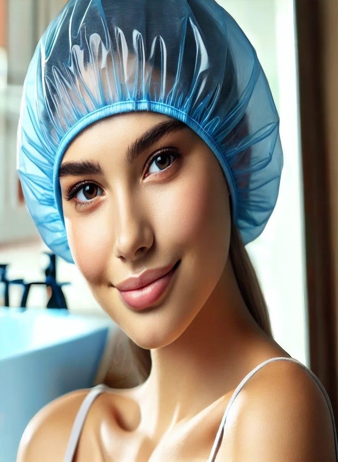 Palmate Disposable Shower Cap (Pack of 100) - Waterproof Shower Cap for Women and Men - Premium Quality Bath Cap for Bathroom | Hair Bath Caps for Bathroom | Hotel | Spa | Hair Salon & Haircare | Home Use | Portable Travel - Image 2