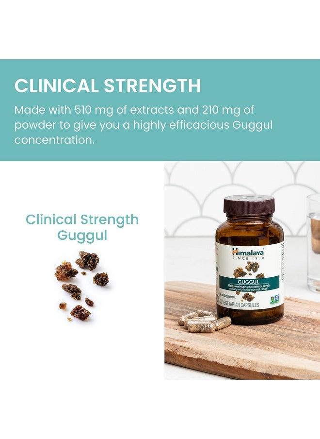 Himalaya - Guggul Cholesterol Supplement For Healthy Ldl Hdl And Triglyceride Levels 750 Mg 60 Capsules 15 Day Supply - Image 1