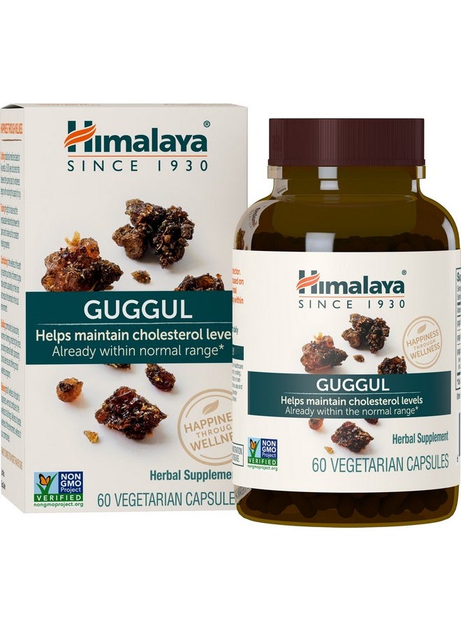 Himalaya - Guggul Cholesterol Supplement For Healthy Ldl Hdl And Triglyceride Levels 750 Mg 60 Capsules 15 Day Supply - Image 1