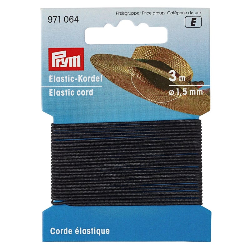 Prym 1.5mm Elastic Cord, Black, 3 M - Image 4
