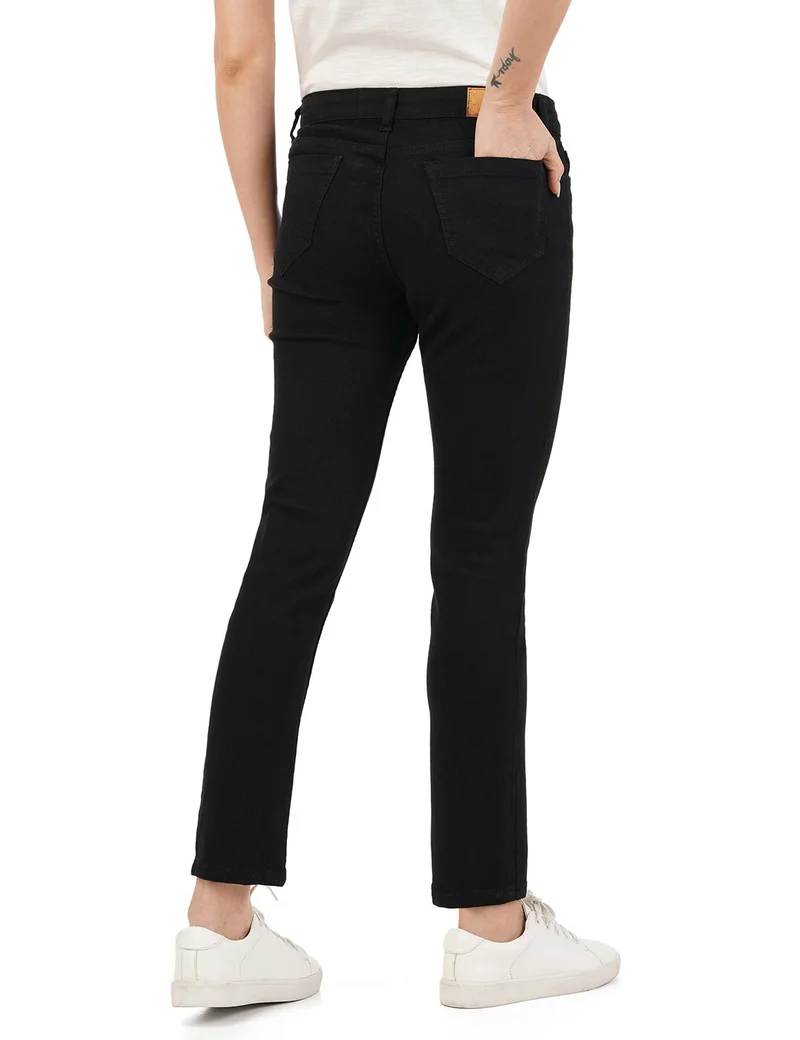 inkd  Women's  Straight Fit Jeans - Mid-Rise | Cotton Blend | Stretchable Fabric | Classic 5 Pocket Styling for Women | Best Price UAE