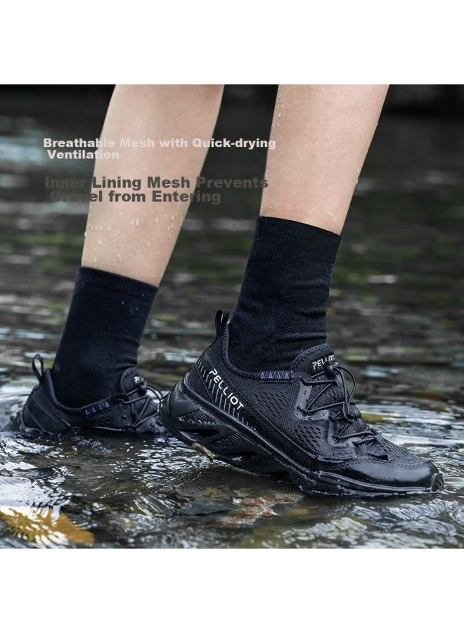 PELLIOT Pelliot Outdoor Stream Trekking Shoes For Men And Women, Water Wading Beach Sandals, Breathable Hiking Quick-drying Shoes 12422002 Women's Black Size 37 - Image 4