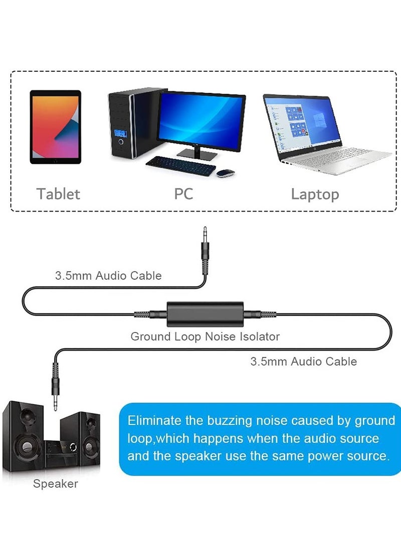 Ground Loop Noise Isolator for Car and Home Audio Systems with 3.5mm Cable, Anti-Interference Sound Filter to Eliminate Hum and Enhance Audio Quality. - Image 5