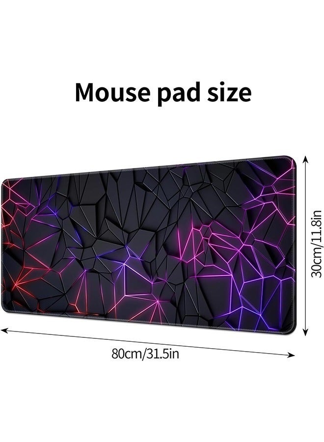YUJA Large Mouse Pad Extended Gaming Mouse Pad Non-Slip Rubber Base Mouse pad Office Desk Mat Desk Pad Smooth Cloth Surface Keyboard Mouse Pads for Computers (800 * 300 * 3mm） - Image 3