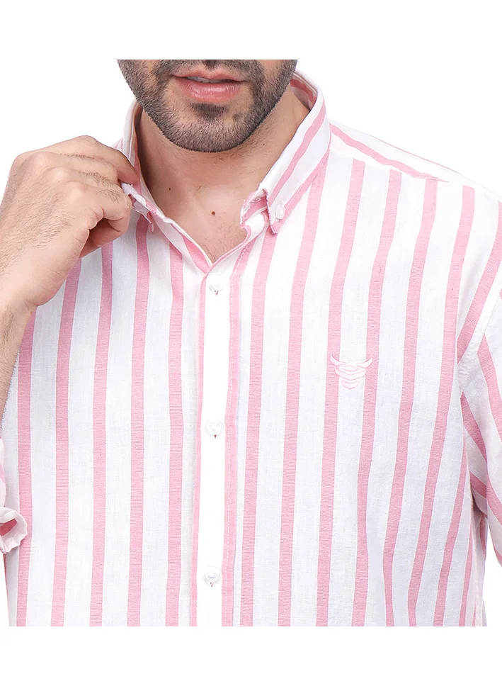 Coup Coup - Vertical Stripe Linen Button Down Shirt