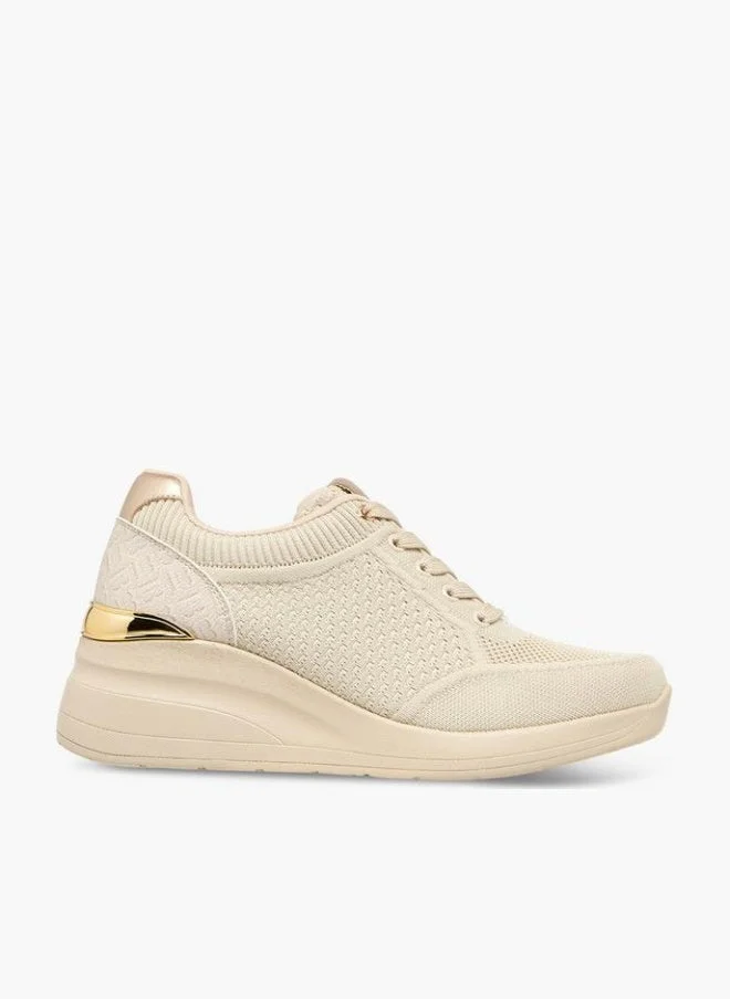 Flora Bella By Shoexpress BEIGE Flora Bella Womens' Lace-Up Sneakers for Women | Best Price UAE