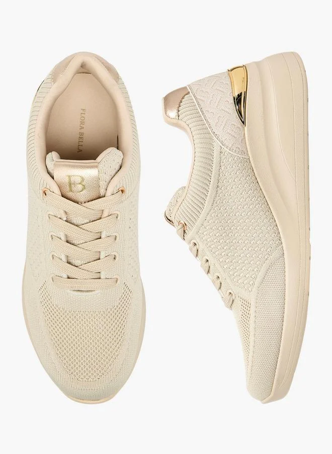 Flora Bella By Shoexpress BEIGE Flora Bella Womens' Lace-Up Sneakers for Women | Best Price UAE