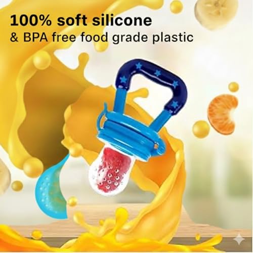 Safe-O-Kid Baby Fruit Nibbler/Pacifier - BPA-Free, 100% Pure Silicone, Teether for Baby | Soft Pacifier & Teether for Infants - Assorted - Image 4