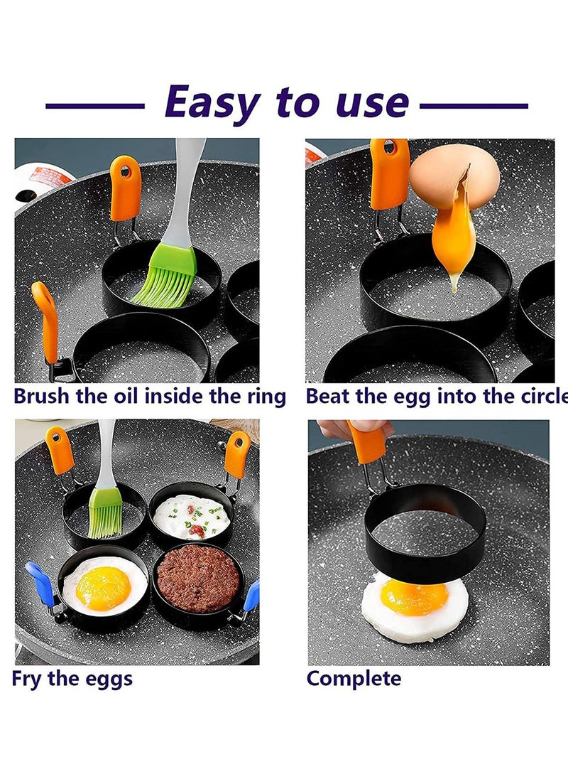 SYOSI 2 Pack Stainless Steel Egg Cooking Rings Set Round Omelette Mold for Frying Egg English Muffins Pancake Sandwiches Breakfast Household Mold Muffins Pancake Sandwich Hamburger  - Image 5