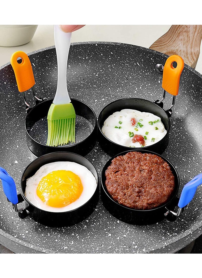 SYOSI 2 Pack Stainless Steel Egg Cooking Rings Set Round Omelette Mold for Frying Egg English Muffins Pancake Sandwiches Breakfast Household Mold Muffins Pancake Sandwich Hamburger  - Image 2