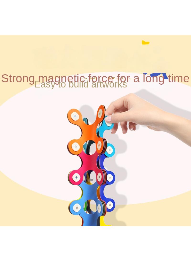 48pcs versatile magnetic sheet 3D solid geometry soft building block assembly puzzle children's early education set - Image 3