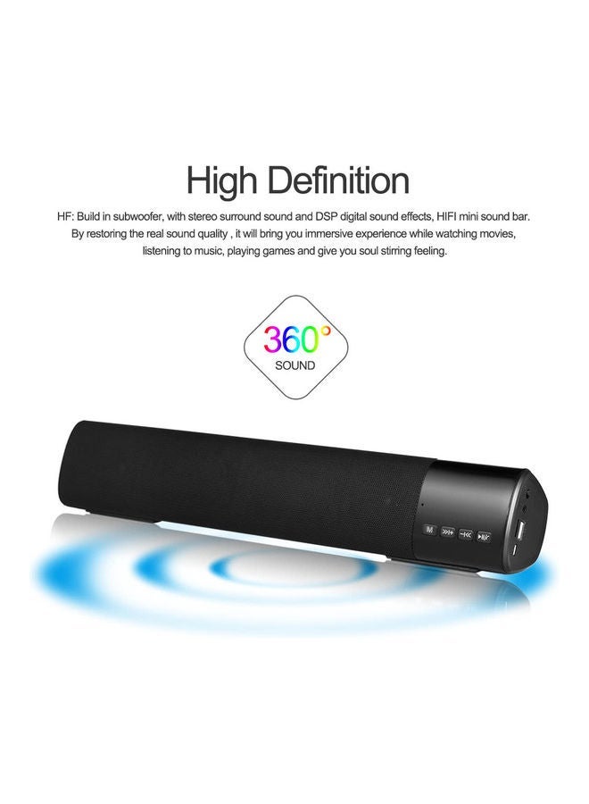 NIBEMINENT Wireless Bluetooth Stereo Speaker Black - Image 2