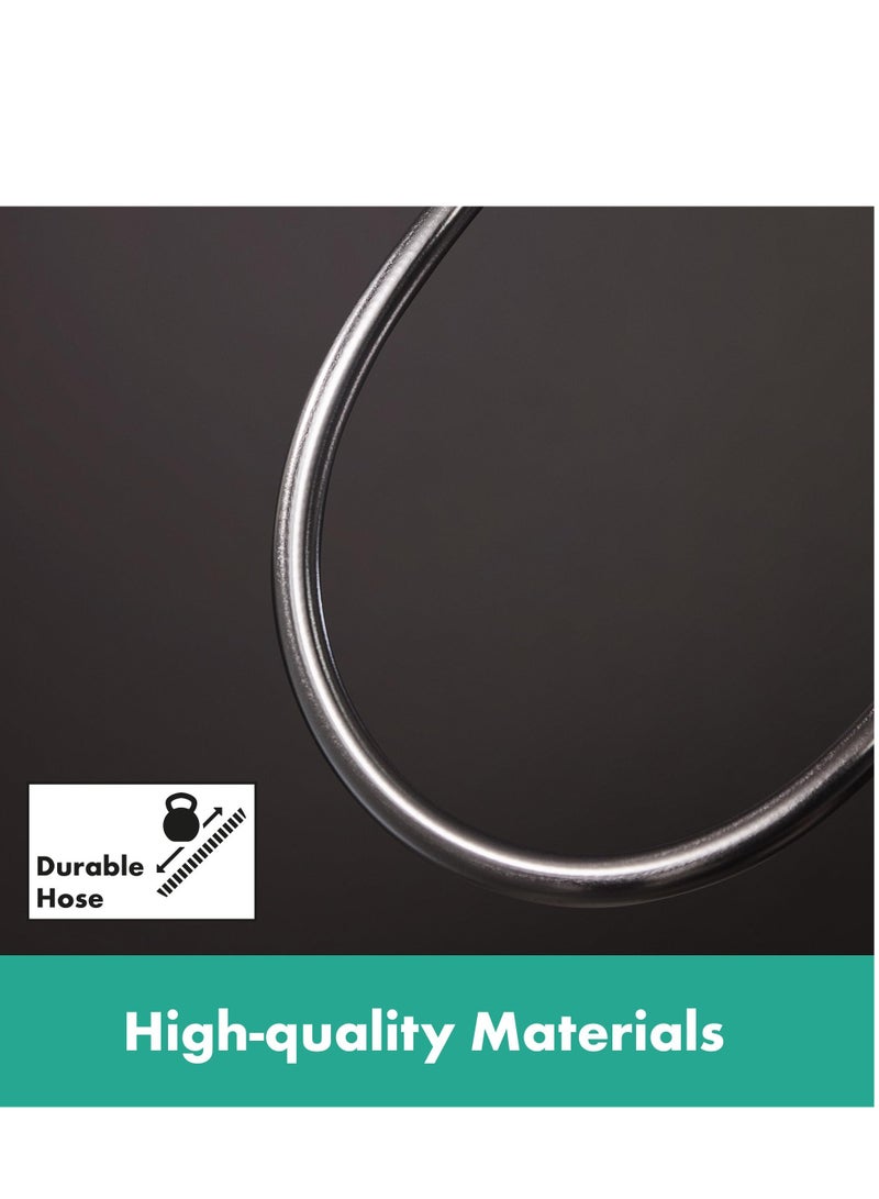 Shower Hose 150 Cm  Super Soft With Conical Anti-Twist Nut And Integrated Sealin(Brushed Black Chrome) - Image 5
