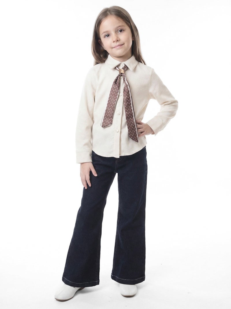 Hamada Tex Girls' three-piece set with scarf, for ages 7 to 14 years, sizes 3953-4953 - Image 4