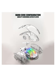 KASTWAVE Clear Wired USB Gaming Mouse, Transparent Shell Computer Mice with 12800 Max DPI, 3D RGB Backlit, High Precision (White)  - Image 2