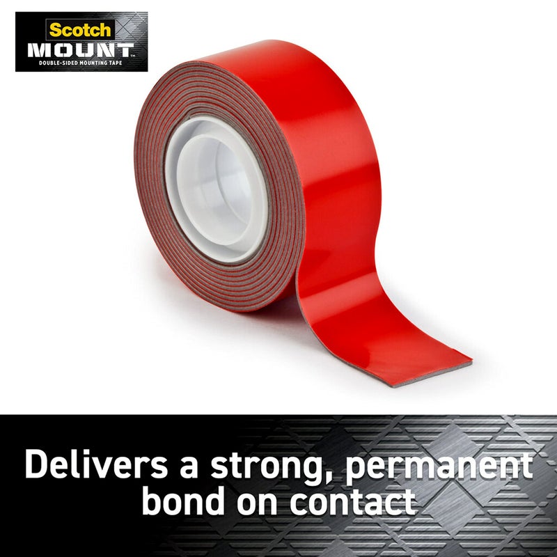 Scotch Outdoor Mounting Tape, 2 Rolls, 1 in x 60 in (5ft), Holds up to 15 lbs, Delivers Strong & Permanent Bond On Contact, Great On Glass, Tile, Acrylic & Metal, Easy-To-Apply (OT-411-2NA) - Image 3