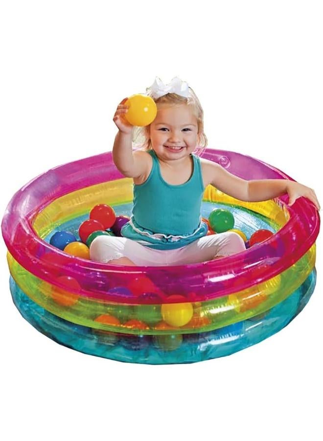 INTEX Children's 3-Ring Inflatable Baby Pool With Balls