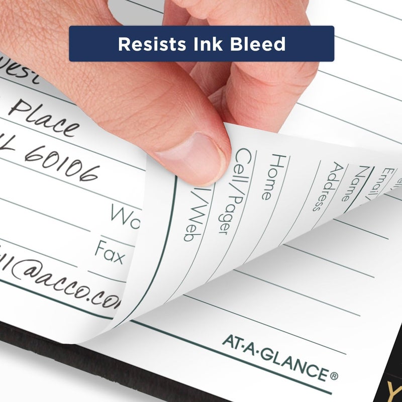 آت-أ-جلانس دفتر عناوين الهاتف، طباعة كبيرة، ٥٠٠ إدخال، ٤-٣/٤ بوصة × ٨ بوصة، أسود (٨٠Lp١١٠٥) - Image 3