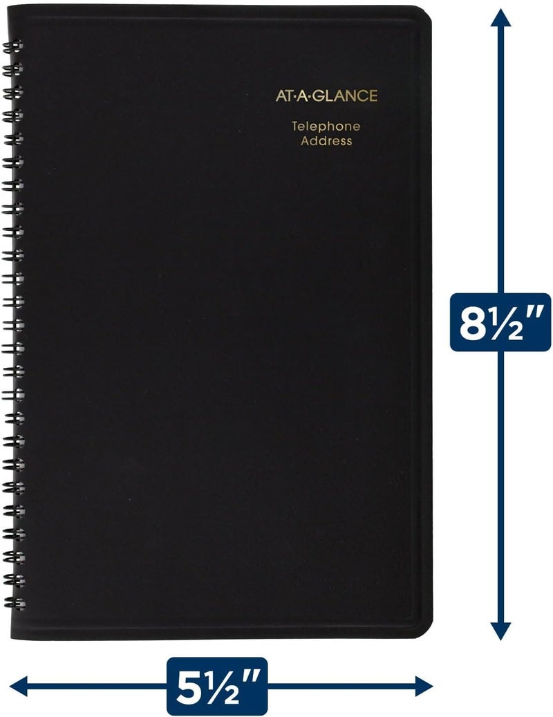 آت-أ-جلانس دفتر عناوين الهاتف، طباعة كبيرة، ٥٠٠ إدخال، ٤-٣/٤ بوصة × ٨ بوصة، أسود (٨٠Lp١١٠٥) - Image 4