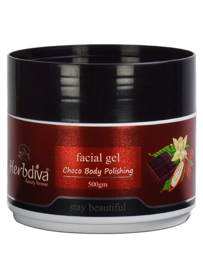 Herbdiva Choco Body Polishing Facial Gel 500GM | For Smooth, Nourished and Moisturised Skin | Anti Tan, Sun Protection, Dark Spots, Skin Nourishes - Image 1