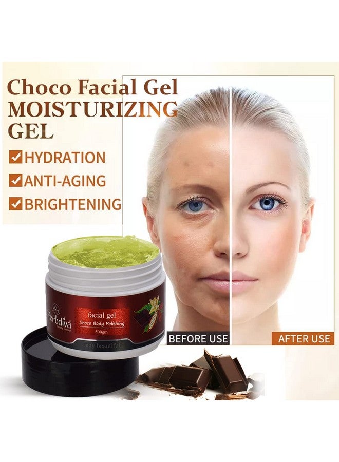 Herbdiva Choco Body Polishing Facial Gel 500GM | For Smooth, Nourished and Moisturised Skin | Anti Tan, Sun Protection, Dark Spots, Skin Nourishes - Image 4