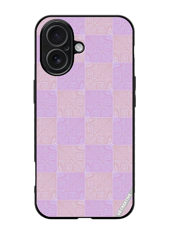 Protective Case Cover For Apple iPhone 17 Beige And Purple Shades Design Multicolour