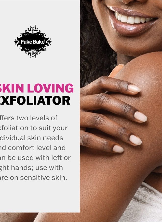 Fake Bake In The Buff Exfoliating Mitt - Washable Reusable Self Tanner Lotion, Spray or Foam Prep Glove for Buffed Tan-Ready Skin - Dead Skin Remover, Buffer, Smoother - 1 Professional Mitt - Image 1