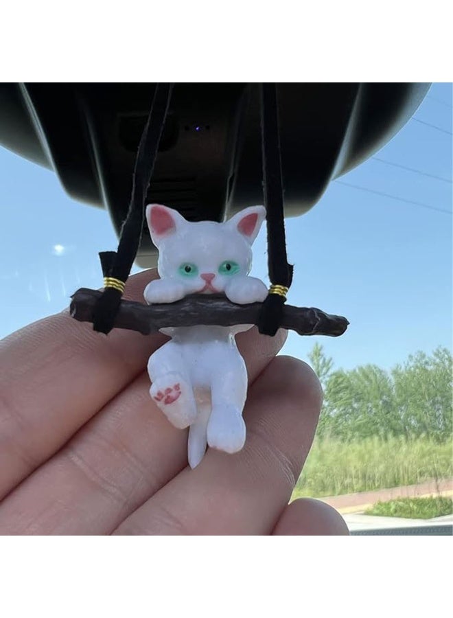 Car Interior Hanging Ornaments And Pendants, Cat Car Decoration for Rearview Mirror Hanging, Simple Car Interior Accessories for Decoration Cat Hanging Ornament Car - Image 2