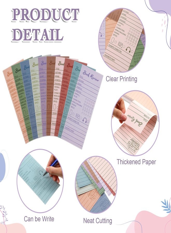 Tosstuki 100 Pcs Colorful Book Review Bookmarks Book Marker Reading Log Bookish Gift for Readers Reading Page Markers to Review Tracker - Image 3