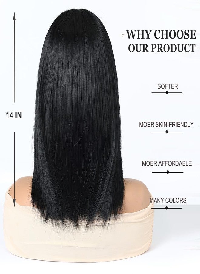 اسمي شعر مستعار قصير أسود ناعم من إسمي مع غرة جانبية، يصل طوله إلى الكتف، شعر مستعار طبيعي، شعر مستعار صناعي للاستخدام اليومي، مناسب للحفلات والتنكر، للنساء - Image 4